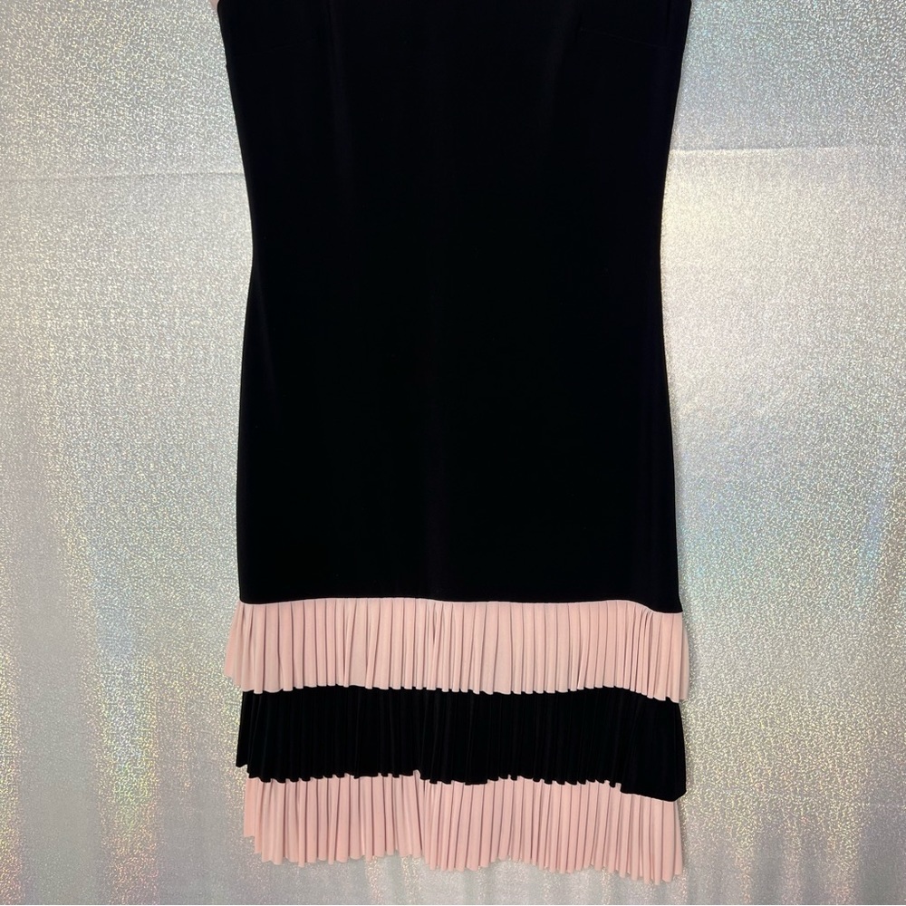 Frank Lyman dress pink black formal classy elegant pink and black ruffle bottom - Picture 8 of 9